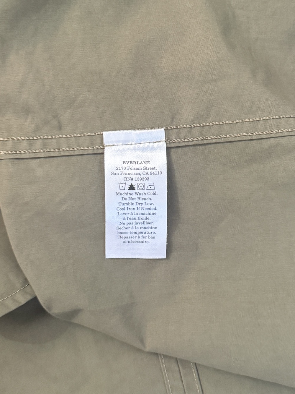 Everlane Olive THE ANORAK Hooded Rain Parka Jacket size XL - Picture 9 of 11